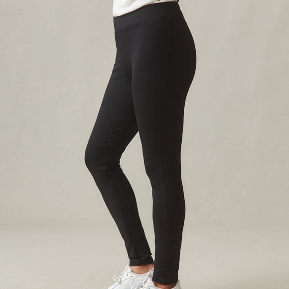 AMERICAN GIANT No BS Ponte Slim Pants Mid Rise Crop Leggings Black Size 2 Petite - Picture 2 of 13